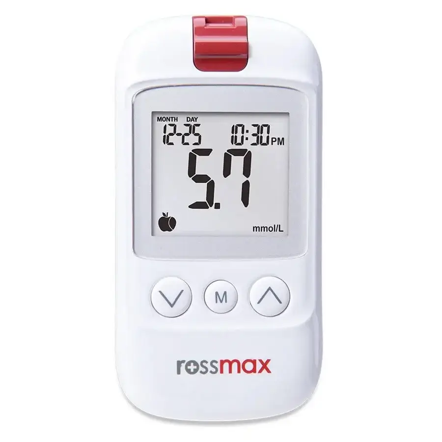 دستگاه تست قند خون رزمکس مدل HS200 Rossmax گلوکومتر دقیق کنترل قند خون از تجهیزات پزشکی کیهان طب k-teb.com